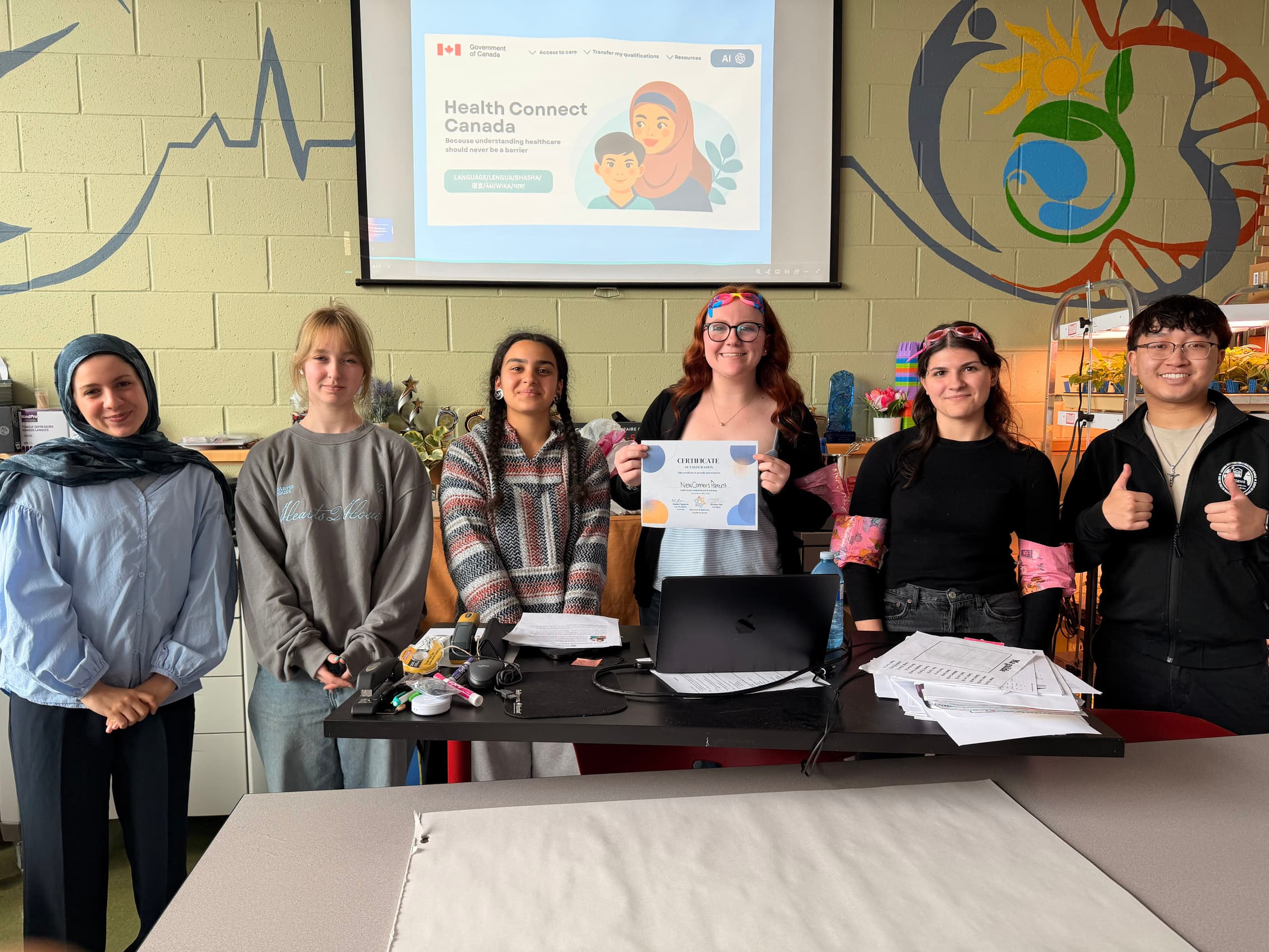 Group of students posing after a Global Health Workshop